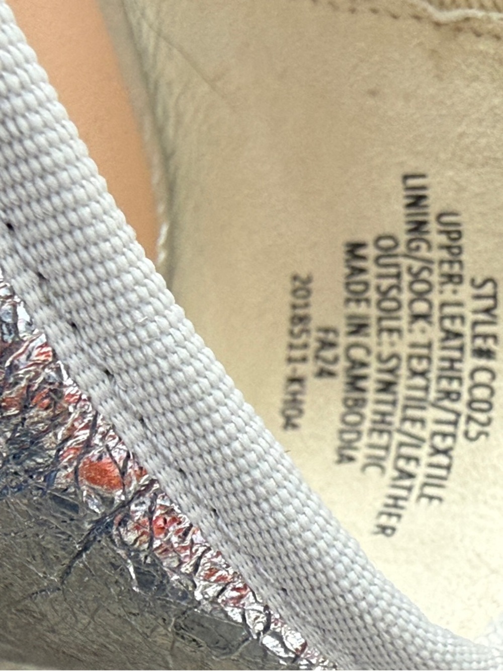 J. Crew Quinn Square-Toe Mary Jane Flats In Crinkled Metalic Leather Silver 7.5 - Picture 8 of 9